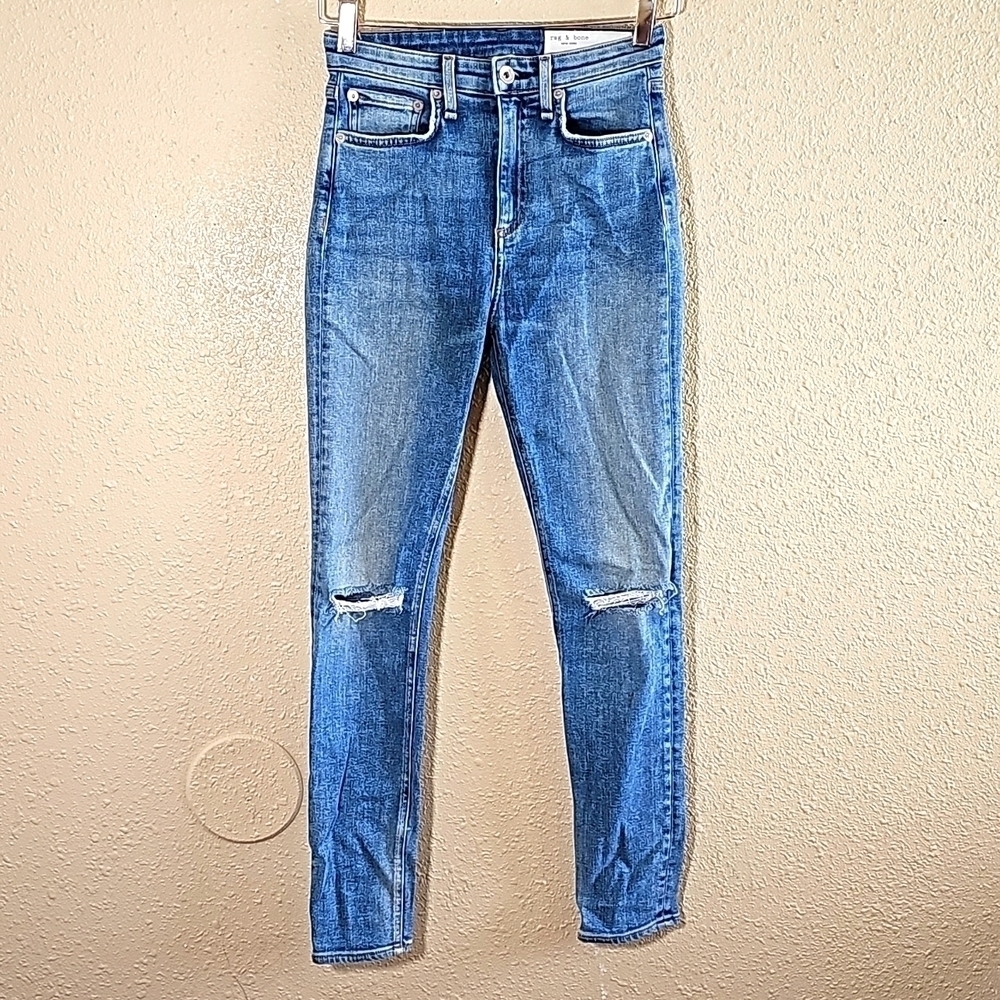 Rag & Bone High Rise Ankle Skinny Jeans.